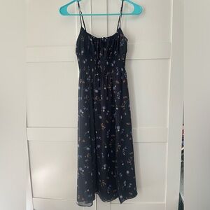 Aritzia Wilfred Genoa dress XXS dark navy floral
